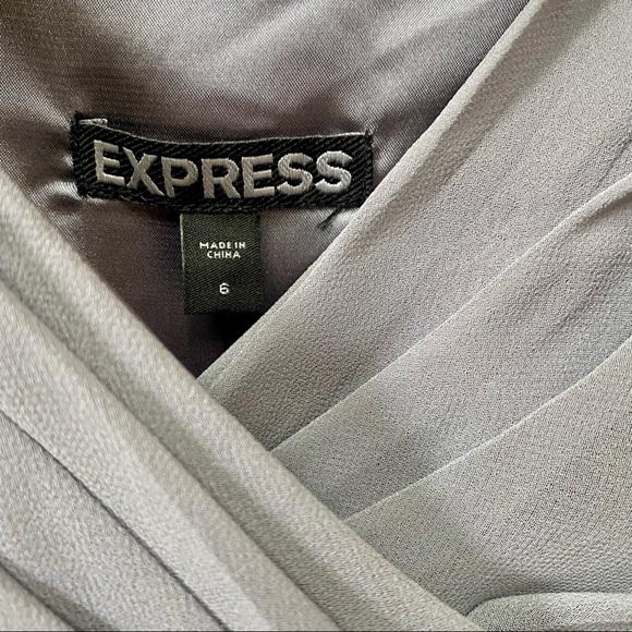 Express Pintucked Surplice Mini Dress | 6 - Picture 4 of 7